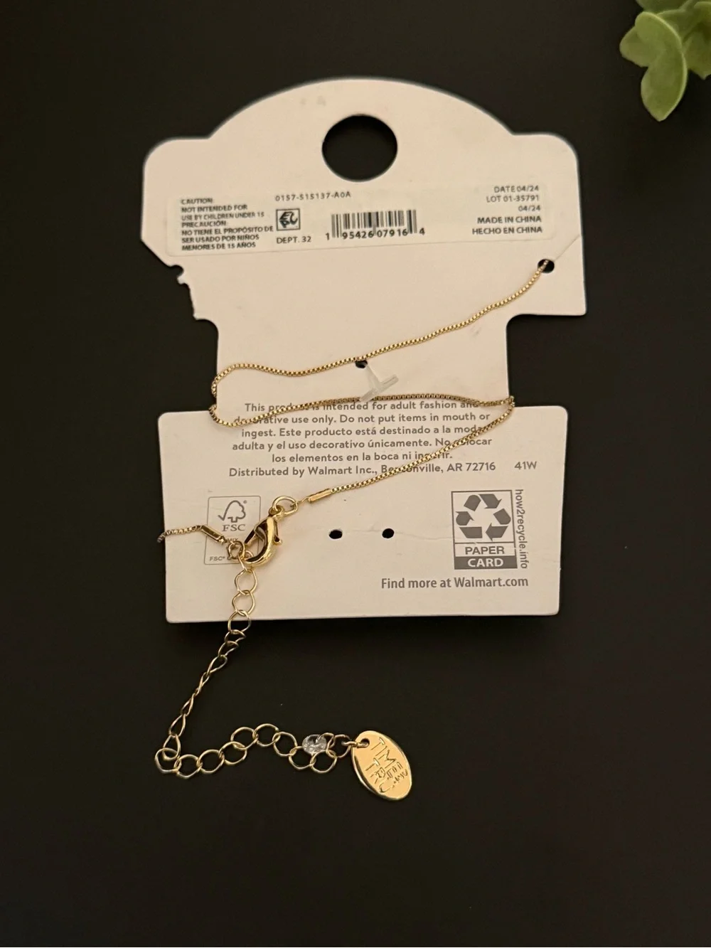 Time and Tru delicate gold